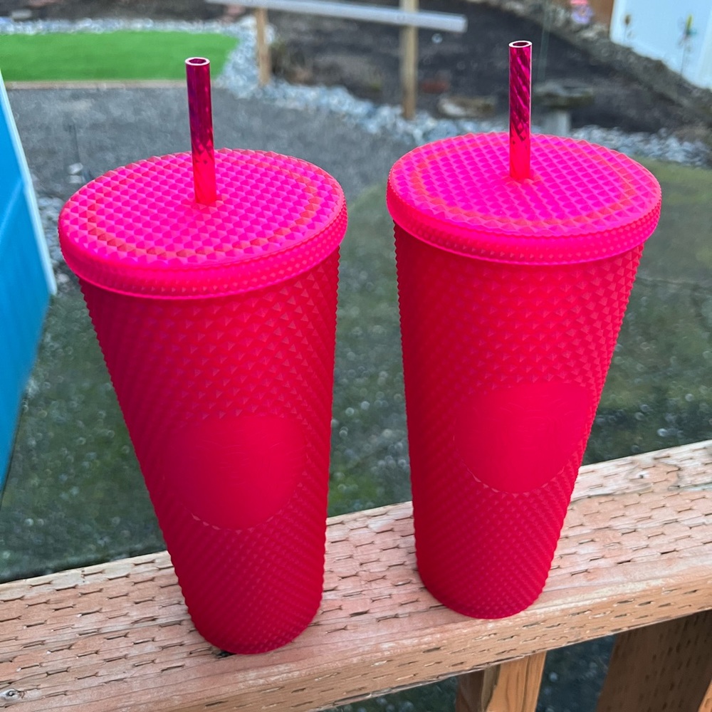 New raspberry pink spring Starbucks studded cups!